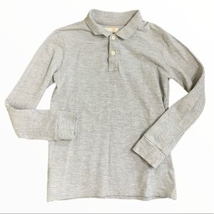 ZARA Collection Woven Pique Collared Polo Shirt With Long Sleeves Grey Boy 9-10Y